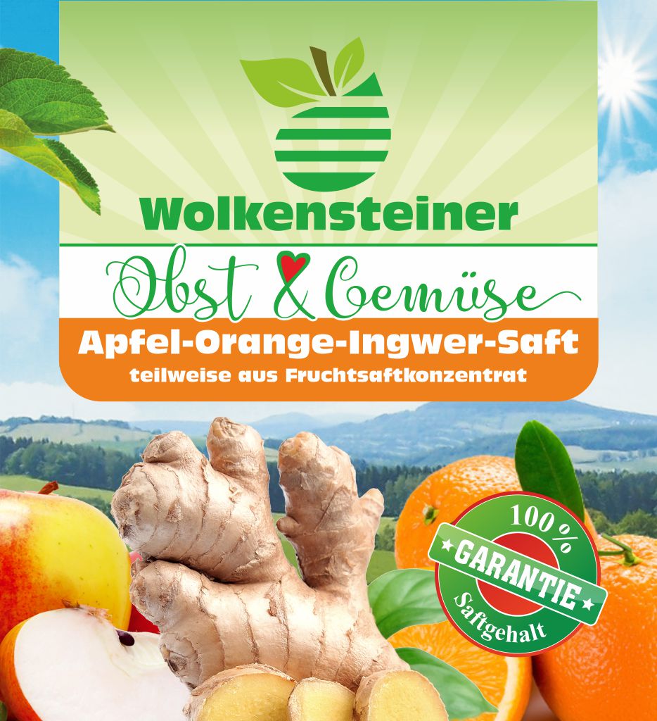 Apfel Orange Ingwer 1L